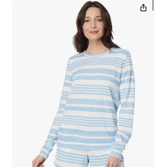 Southern Tide Blue White Striped Cotton Striped Lana Top Sweatshirt Size Medium - Picture 6 of 6